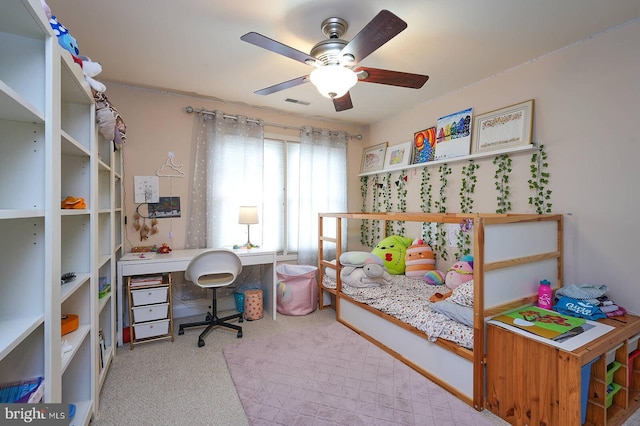 8733 Boulder Ridge Rd, Laurel, MD 20723 - carpeted bedroom featuring a desk and a ceiling fan