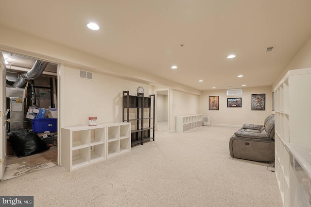 8733 Boulder Ridge Rd, Laurel, MD 20723 - living area featuring carpet floors and recessed lighting