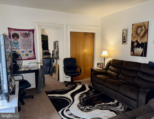view of carpeted living area