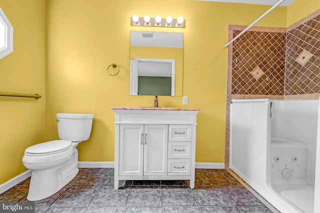 4741 Dunham Dr, Reading, PA 19606 - bathroom with baseboards, toilet, a tub with jets, and visible vents