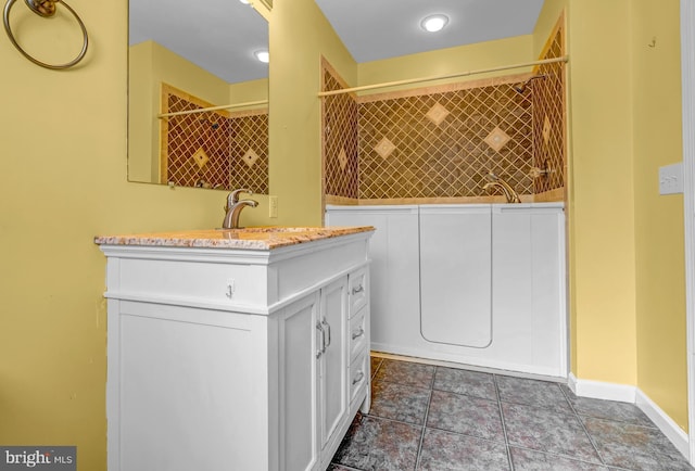 4741 Dunham Dr, Reading, PA 19606 - interior space with vanity, baseboards, and walk in shower