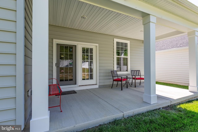 view of patio with a porch