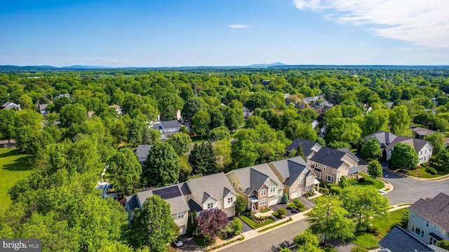 aerial view of residential area with a forest