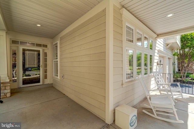 view of patio with covered porch