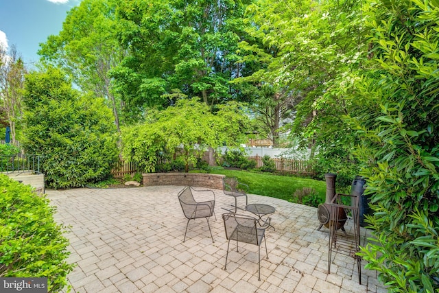 view of patio with a fenced backyard