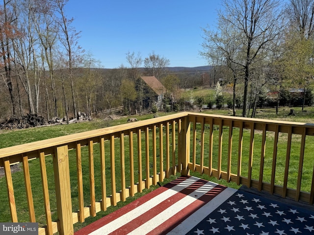deck with a yard