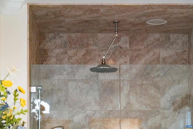 room details with a tile shower