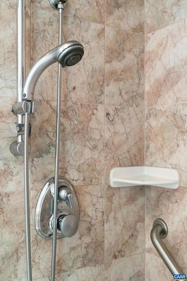 room details with a tile shower