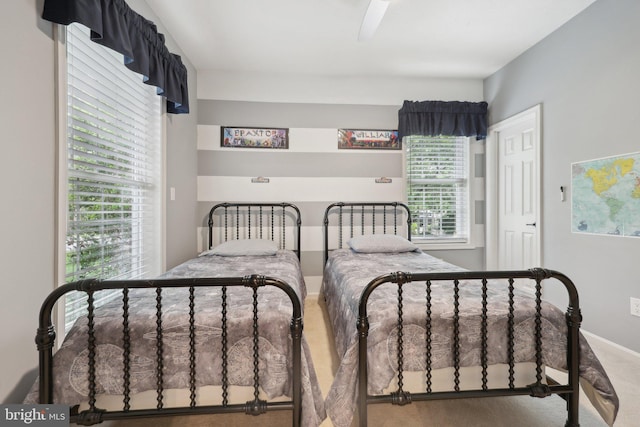 14595 Limestone Dr, Swan Point, MD 20645 - bedroom featuring carpet, baseboards, and a ceiling fan