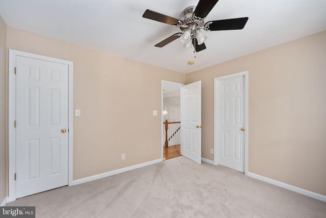 168 Sequester Dr, Stafford, VA 22556 - unfurnished bedroom with carpet floors, baseboards, and ceiling fan