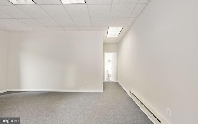 168 Sequester Dr, Stafford, VA 22556 - carpeted spare room featuring a paneled ceiling, baseboard heating, and baseboards