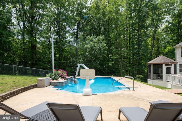 168 Sequester Dr, Stafford, VA 22556 - view of swimming pool featuring a gazebo, a patio area, and fence