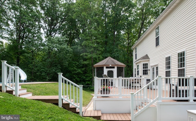 168 Sequester Dr, Stafford, VA 22556 - wooden terrace featuring a yard