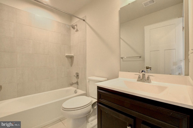 110 Fletcher Cir, Middletown, DE 19709 - bathroom with toilet, vanity, tub / shower combination, and tile patterned floors