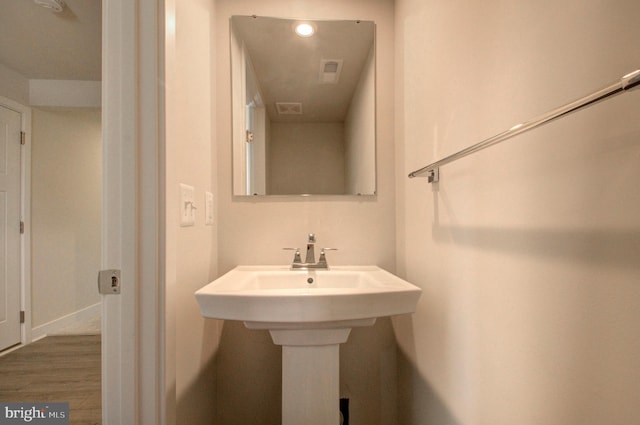 110 Fletcher Cir, Middletown, DE 19709 - bathroom with wood finished floors and baseboards