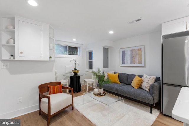 143 13th St NE, Washington, DC 20002 - living room with baseboards, light wood-style floors, and recessed lighting