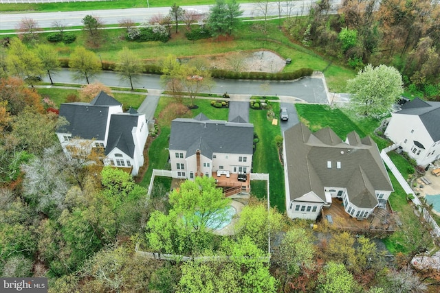 aerial view featuring a residential view