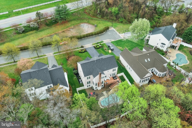 bird's eye view featuring a residential view