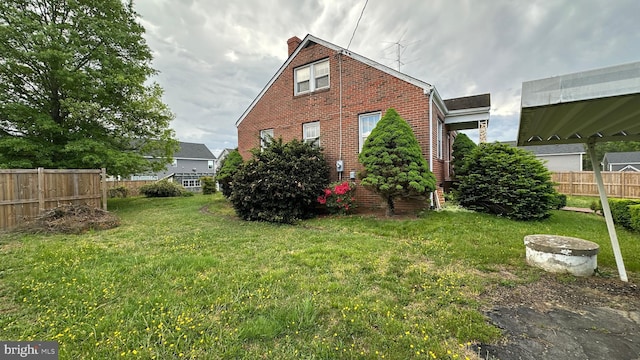view of yard with fence