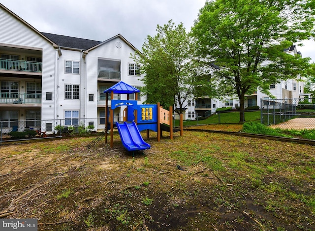 communal playground with fence