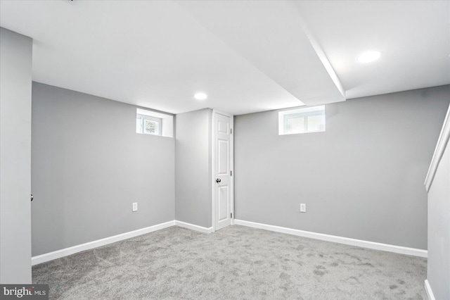 1212 Primrose Ave, Baltimore, MD 21237 - below grade area featuring recessed lighting, carpet, and baseboards