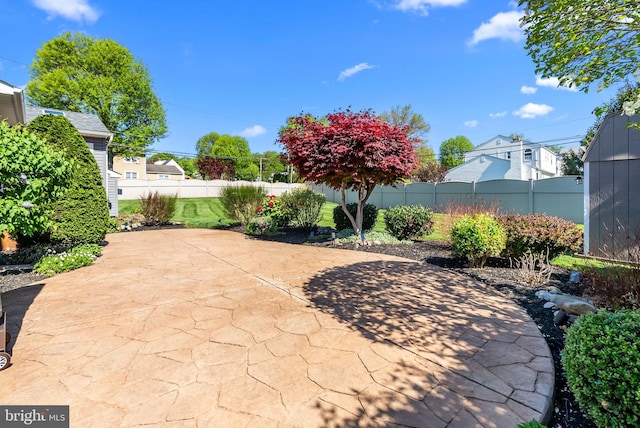 view of patio featuring a fenced backyard