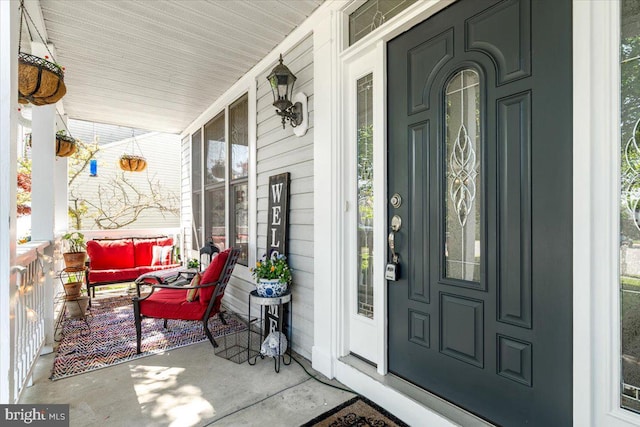 entrance to property with covered porch
