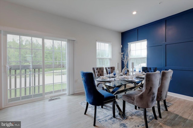 5735 River Shark Ln, Waldorf, MD 20602 - dining room featuring light wood-style floors, recessed lighting, and baseboards