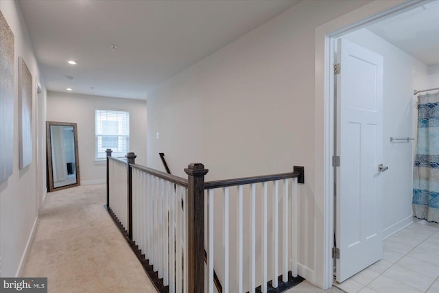 5735 River Shark Ln, Waldorf, MD 20602 - hallway with an upstairs landing, baseboards, and recessed lighting