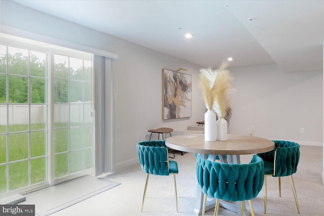 5735 River Shark Ln, Waldorf, MD 20602 - carpeted dining room featuring baseboards and recessed lighting