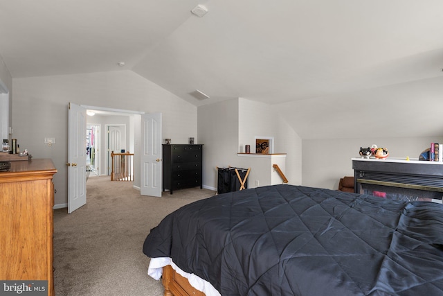 6028 Toomey Ln, Elkridge, MD 21075 - bedroom with baseboards, carpet, and vaulted ceiling