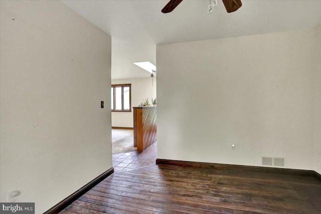 1184 Reservoir Rd, Honey Brook, PA 19344 - empty room with a ceiling fan, hardwood / wood-style floors, and baseboards