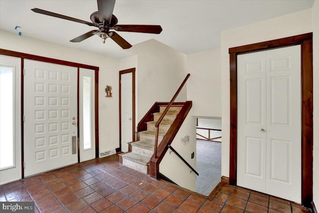 1184 Reservoir Rd, Honey Brook, PA 19344 - entryway featuring ceiling fan and stairs