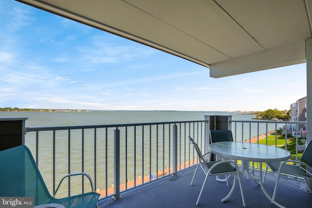 balcony with a water view