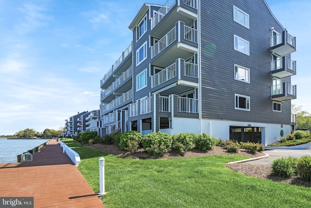 view of property with a water view