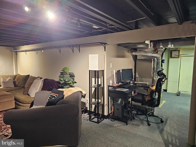 interior space featuring carpet floors