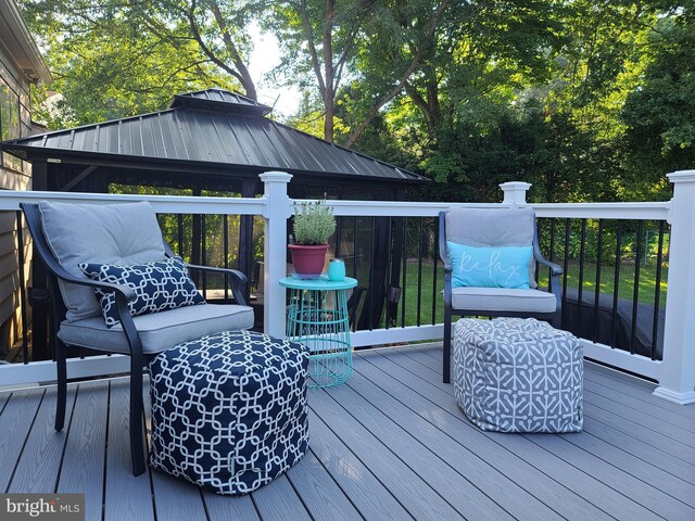 deck with a gazebo