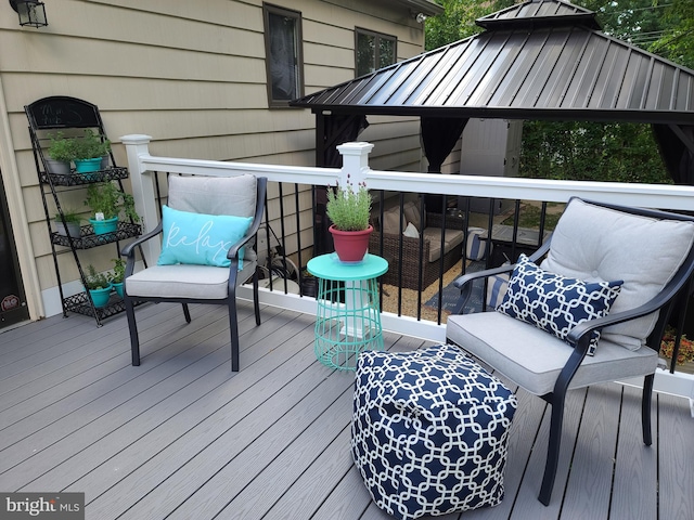 deck featuring a gazebo