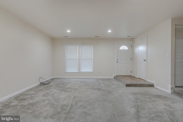 11409 Fruitwood Way Unit 163, Germantown, MD 20876 - foyer entrance with carpet flooring, baseboards, and recessed lighting