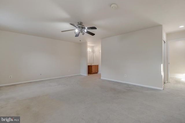 11409 Fruitwood Way Unit 163, Germantown, MD 20876 - unfurnished room with ceiling fan, light colored carpet, and baseboards