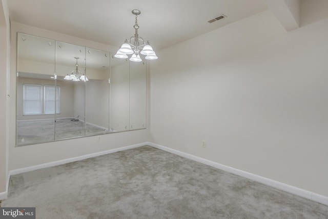 11409 Fruitwood Way Unit 163, Germantown, MD 20876 - carpeted empty room featuring a chandelier and baseboards