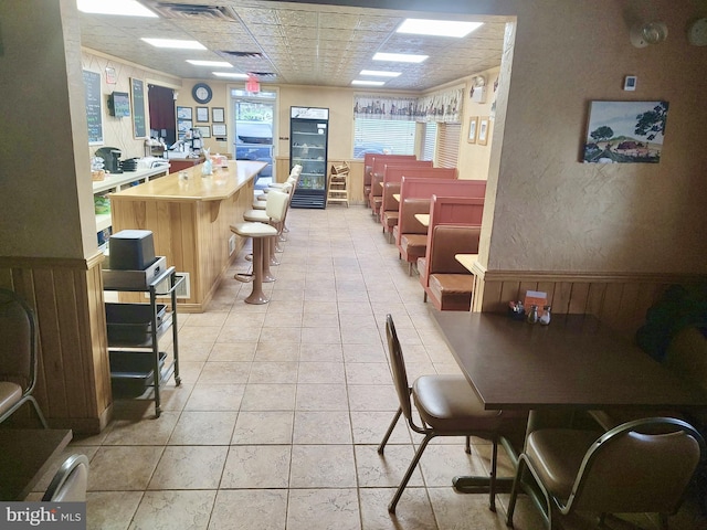dining space featuring visible vents