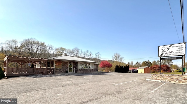 exterior space with a storage unit