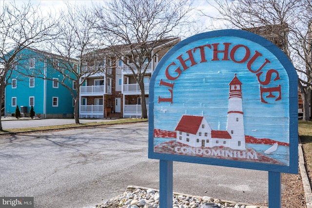 view of community sign