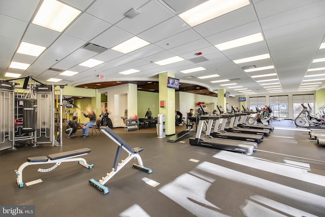 3100 N Leisure World Blvd Unit 507, Silver Spring, MD 20906 - exercise room with a drop ceiling