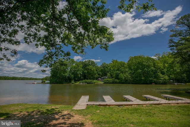 10 Mahon Cir, Ruther Glen, VA 22546 - dock area with a water view and a forest view