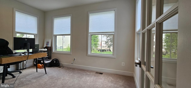 21340 Rainier Ln, Broadlands, VA 20148 - office area with healthy amount of natural light, carpet, and baseboards