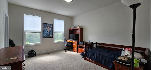 21340 Rainier Ln, Broadlands, VA 20148 - bedroom featuring light colored carpet, baseboards, and a desk