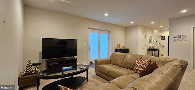 21340 Rainier Ln, Broadlands, VA 20148 - carpeted living room with recessed lighting and baseboards