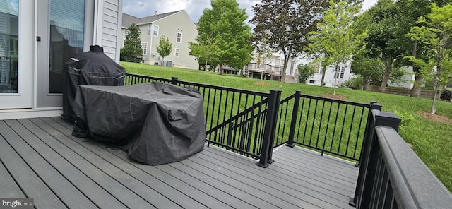 21340 Rainier Ln, Broadlands, VA 20148 - deck with a residential view and a lawn